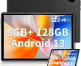 DOOGEE U10 Tablette Android 13, 9GB RAM + 128GB ROM (1TB TF), 10 Pouces Tablette Tactile 2024, Quad-Core 2.0 GHz, Google GMS/WiFi-6 / BT 5.0 / 5060mAh / 1280 * 800 / 8MP+5MP / Widevine L1, Noir